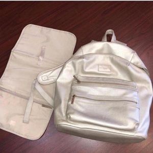 Honest City Leather Diaper Backpack with Changer